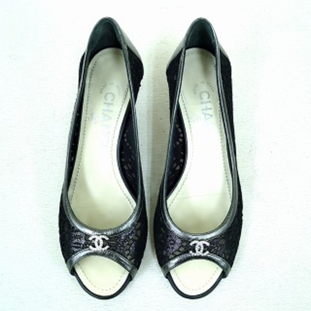 CHANEL - CHANEL シャネル ミュール パンプス ココマーク レース CHANEL - CHANEL シャネル ミュール パンプス ココマーク レース
