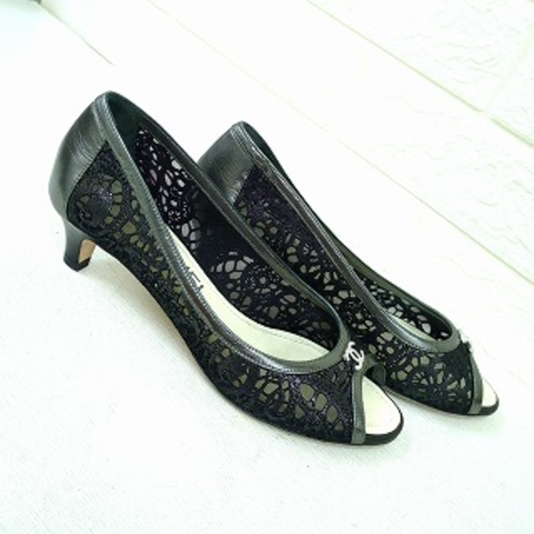 CHANEL - CHANEL シャネル ミュール パンプス ココマーク レース CHANEL - CHANEL シャネル ミュール パンプス ココマーク レース