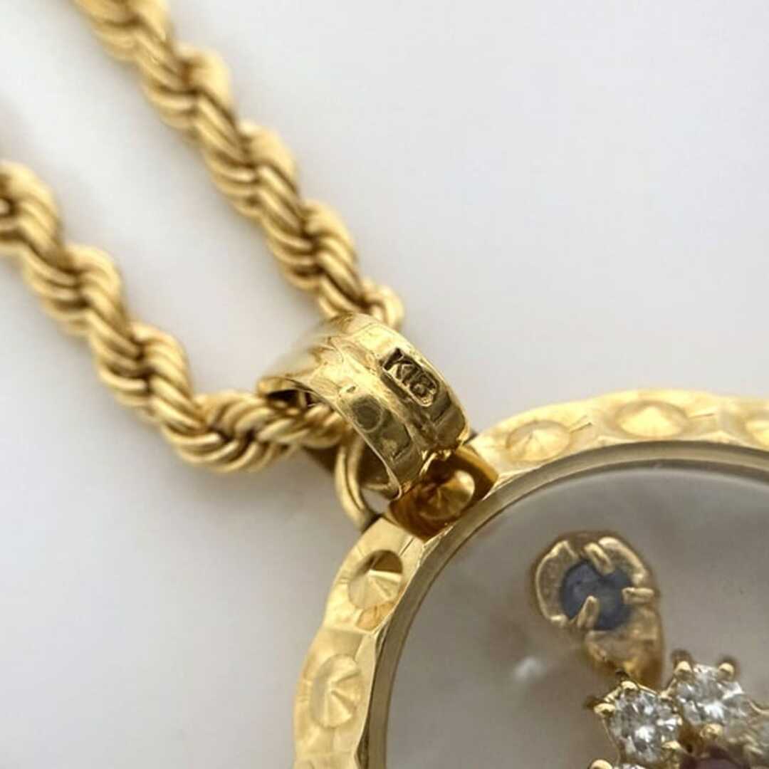 ロングネックレス イエローゴールド YG 美品 K18 ダイヤモンド ロングネックレス イエローゴールド YG 美品 K18 ダイヤモンド