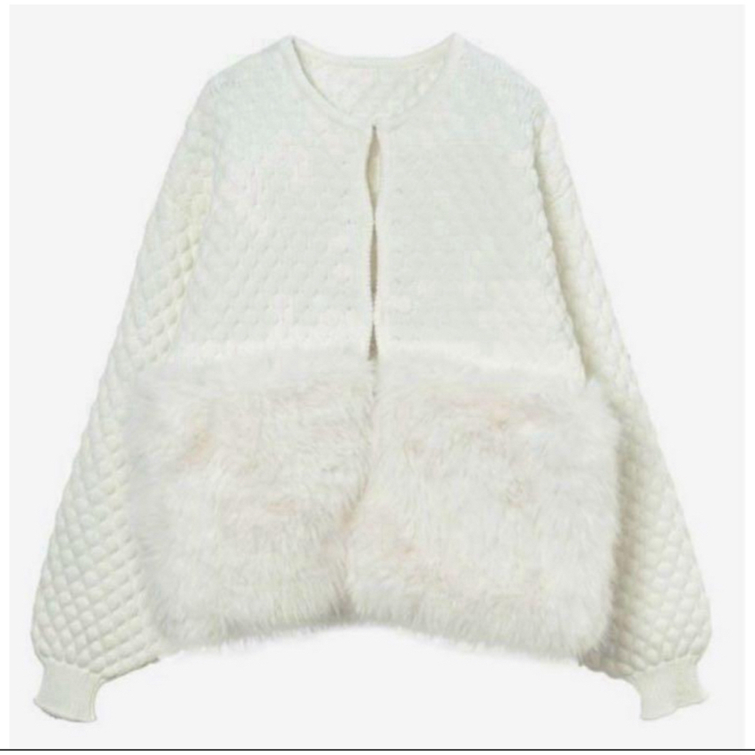 maison de dolce. ファーリー white 新品 カーディガン maison de dolce. ファーリー white 新品 カーディガン