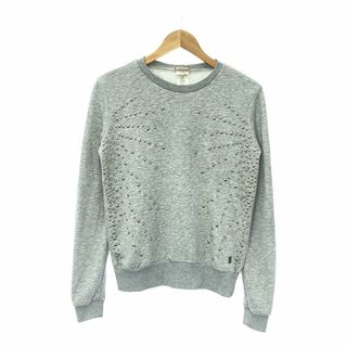 galliano / ガリアーノ | スタッズ 装飾 クルーネック スウェット プルオーバー | XS | グレー | レディース(トレーナー/スウェット)