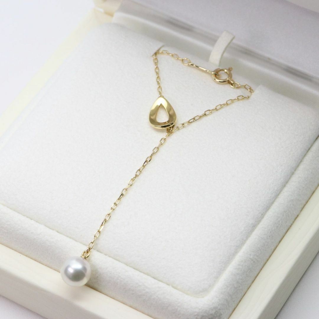 MIKIMOTO - 美品 ミキモト K18 Y字 ドロップ パール ネックレス MIKIMOTO - 美品 ミキモト K18 Y字 ドロップ パール ネックレス