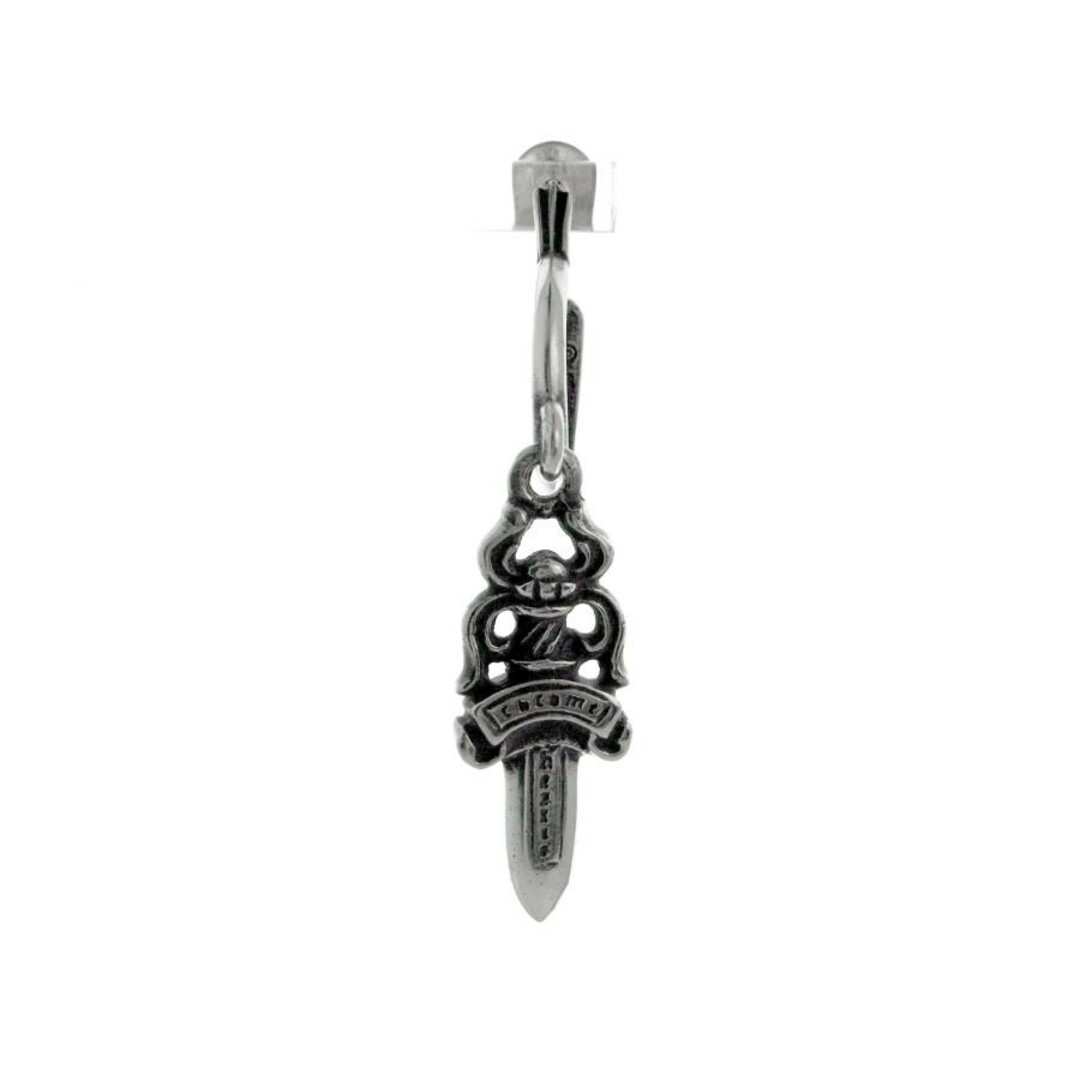 Chrome かため Hearts シルバー フープピアス 片耳用 Chrome かため Hearts シルバー フープピアス 片耳用