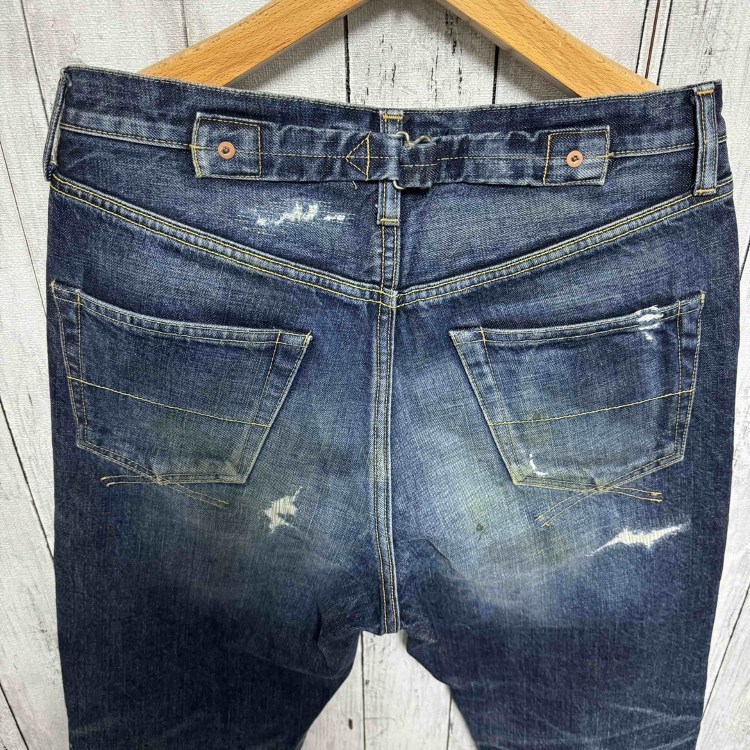 MIHARA YASUHIROユーズド加工クロップドセルビッチデニム MIHARA YASUHIROユーズド加工クロップドセルビッチデニム