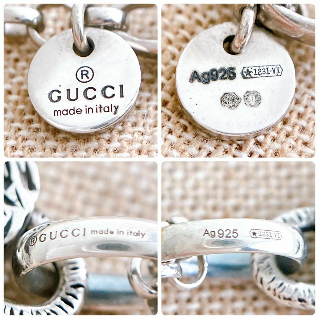 GUCCI - 洗浄済*グッチ GUCCI 925 ネックレス シルバー メンズ GUCCI - 洗浄済*グッチ GUCCI 925 ネックレス シルバー メンズ