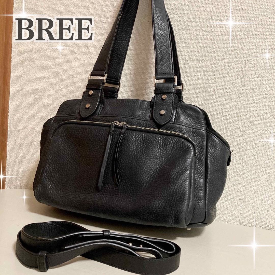 BREE ✳︎ ブリー 】トートバッグ 黒 ボストンバッグ 肩掛け BREE ✳︎ ブリー 】トートバッグ 黒 ボストンバッグ 肩掛け