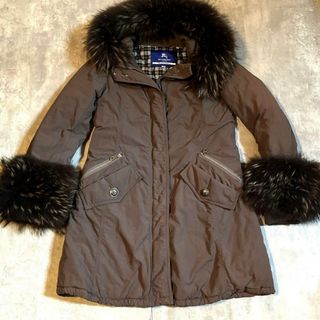 バーバリーブルーレーベル(BURBERRY BLUE LABEL)の00s archive burberry fur  grunge 平成ギャル(ロングコート)