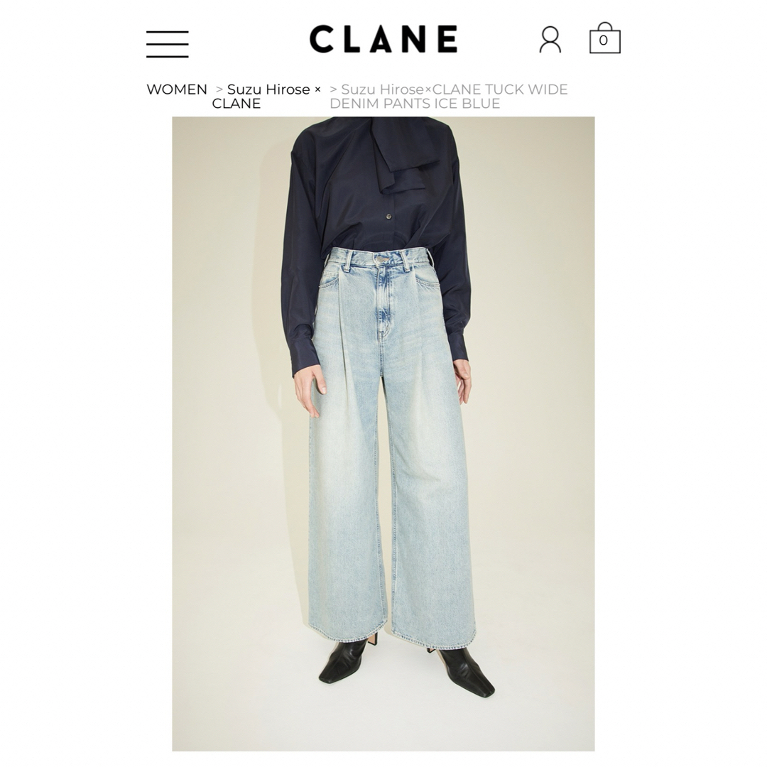 CLANE - CLANE TUCK WIDE DENIM PANTSの通販 by A's shop CLANE - CLANE TUCK WIDE DENIM PANTSの通販 by A's shop