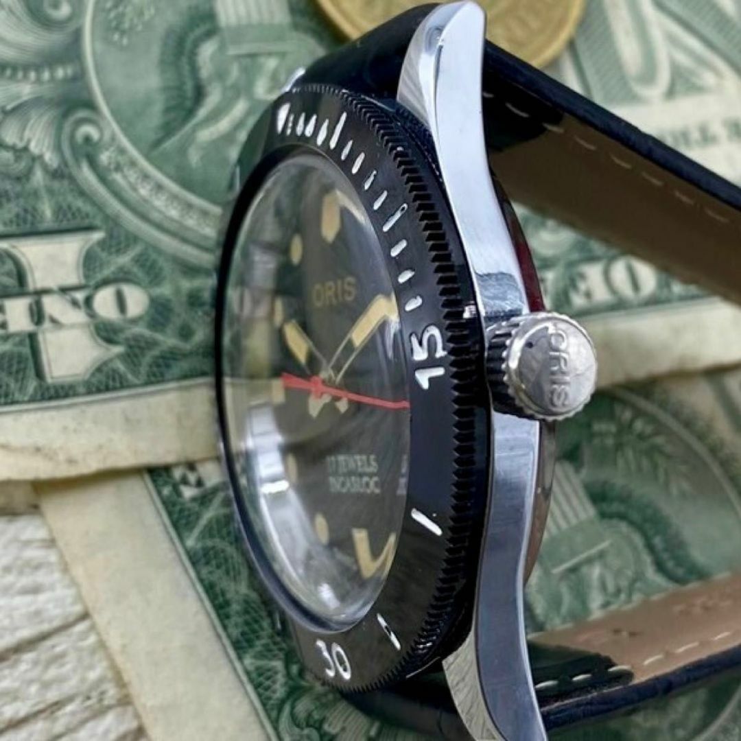 1962【動作良好】ORIS オリス 腕時計 ブラック 手巻き ヴィンテージ 1962【動作良好】ORIS オリス 腕時計 ブラック 手巻き ヴィンテージ