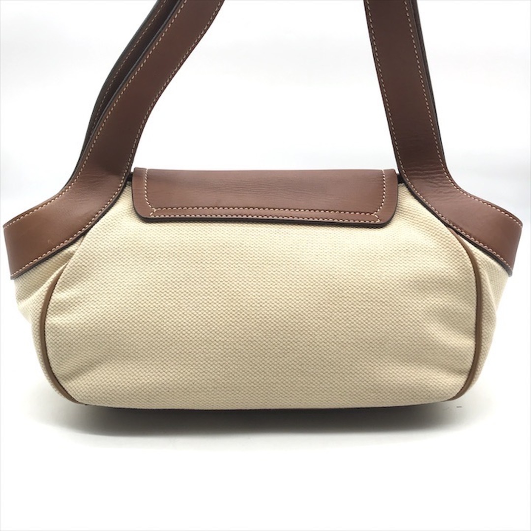 PRADA - 良品 PRADA プラダ ロゴ型押し シルバー金具 キャンバス PRADA - 良品 PRADA プラダ ロゴ型押し シルバー金具 キャンバス