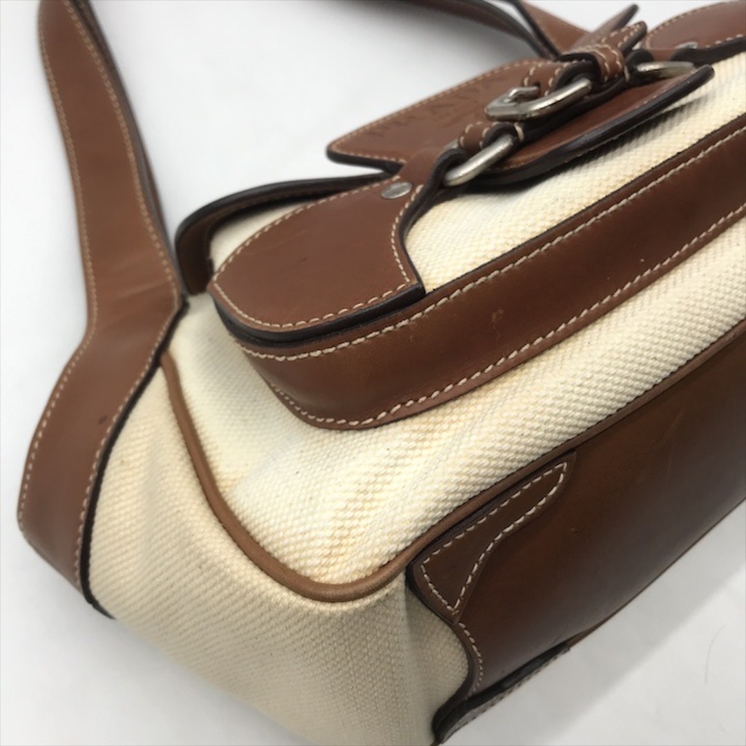 PRADA - 良品 PRADA プラダ ロゴ型押し シルバー金具 キャンバス PRADA - 良品 PRADA プラダ ロゴ型押し シルバー金具 キャンバス