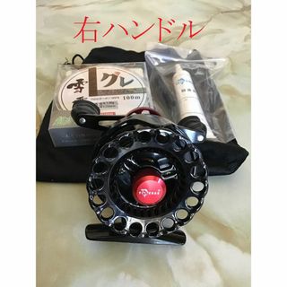 筏　カセ リール右巻き ドラグ付き チョイ出し オイル　ライン付き(リール)