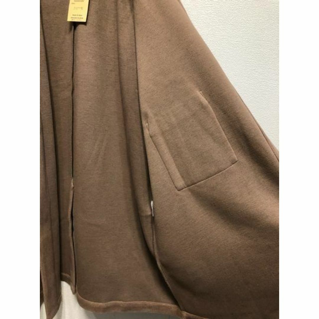 新品☆8L♪ベージュ系Dgyなめらか上質ノーカラーコートさっと 新品☆8L♪ベージュ系Dgyなめらか上質ノーカラーコートさっと