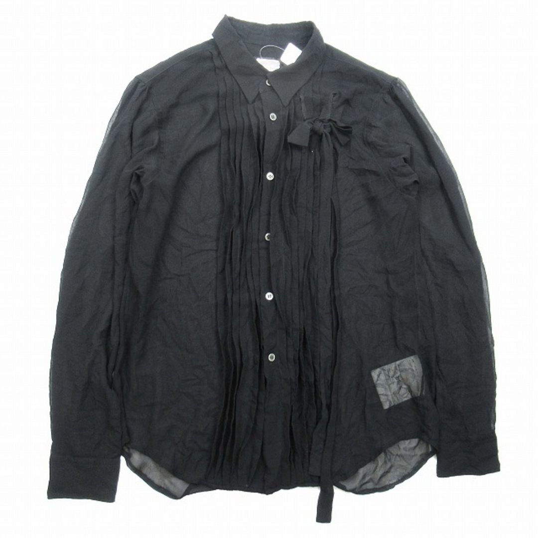 美品 16aw コムデギャルソンブラック シアーシャツ 透け素材 M 美品 16aw コムデギャルソンブラック シアーシャツ 透け素材 M