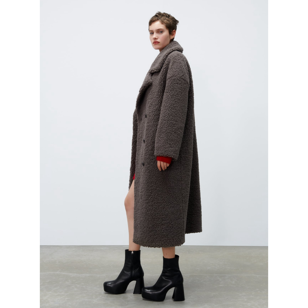 今期完売 ZARA ダブルブレストフェイクボアコート テディベア 今期完売 ZARA ダブルブレストフェイクボアコート テディベア