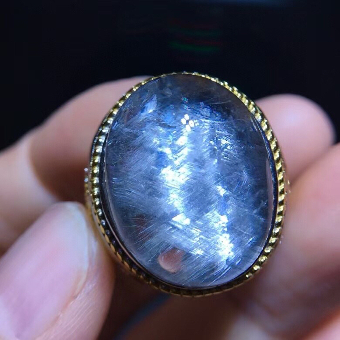 ⭐︎【高級】プラチナタイチンルチルクォーツ リング 20.8x16.2mm ⭐︎【高級】プラチナタイチンルチルクォーツ リング 20.8x16.2mm