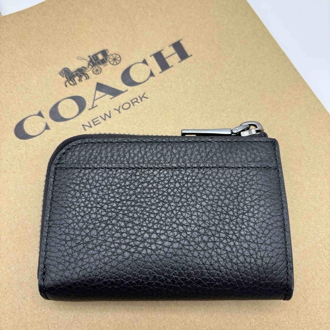 COACH - 【COACH☆新品】 ジップ キー ケース!ブラック!ペブル COACH - 【COACH☆新品】 ジップ キー ケース!ブラック!ペブル