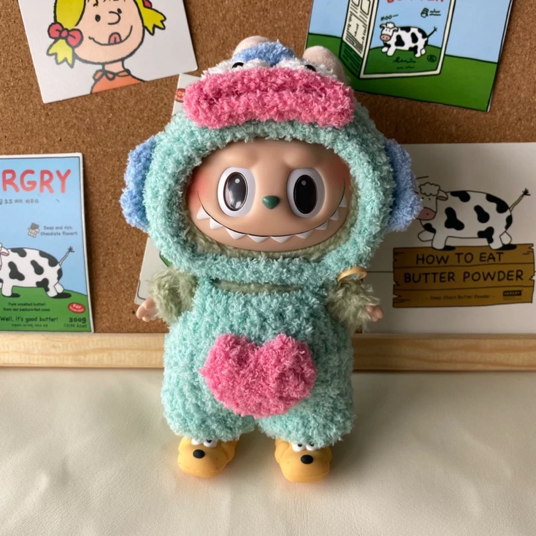 新品2点セット labubuラブブぬいぐるみ服17cm着せ替え着ぐるみの 新品2点セット labubuラブブぬいぐるみ服17cm着せ替え着ぐるみの