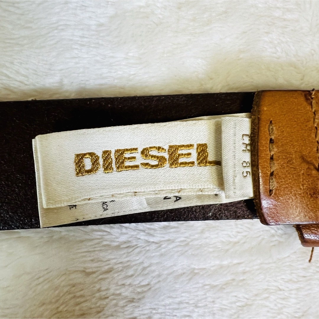 DIESEL - Disel Industry ディーゼル レザーベルト ブラウン DIESEL - Disel Industry ディーゼル レザーベルト ブラウン