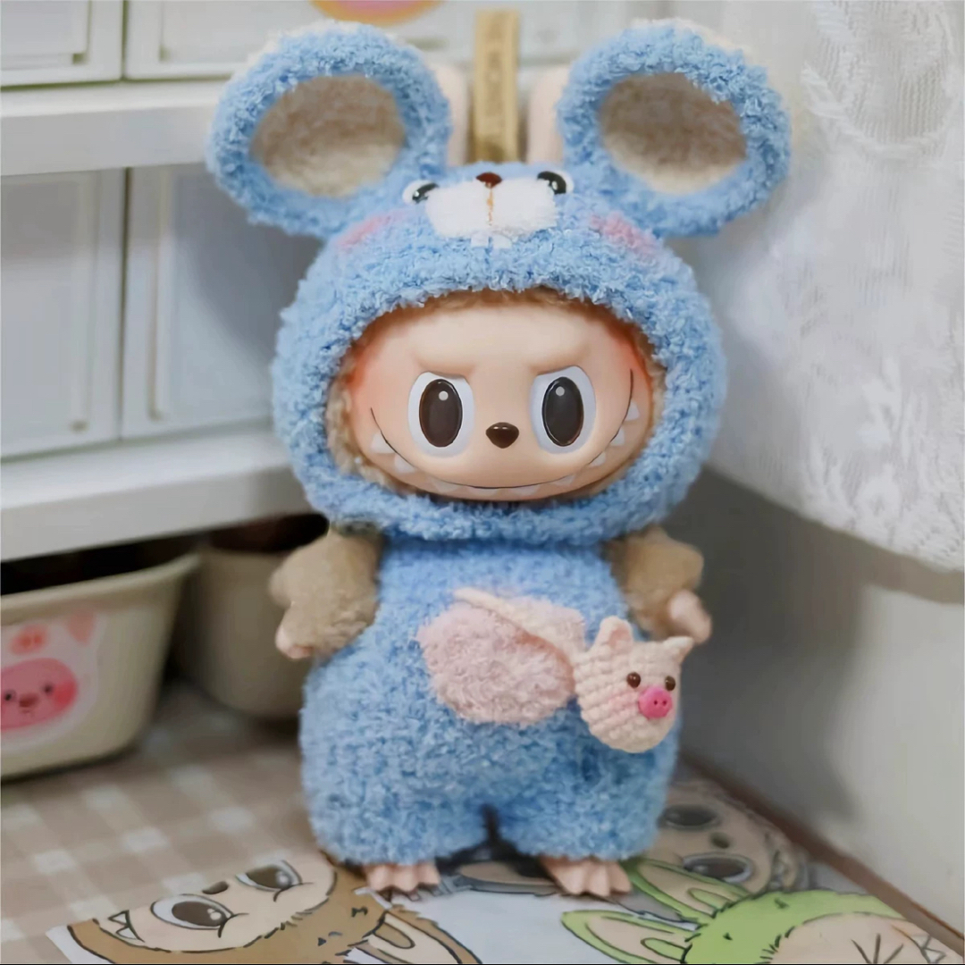 新品2点セット labubuラブブぬいぐるみ服17cm着せ替え着ぐるみの 新品2点セット labubuラブブぬいぐるみ服17cm着せ替え着ぐるみの