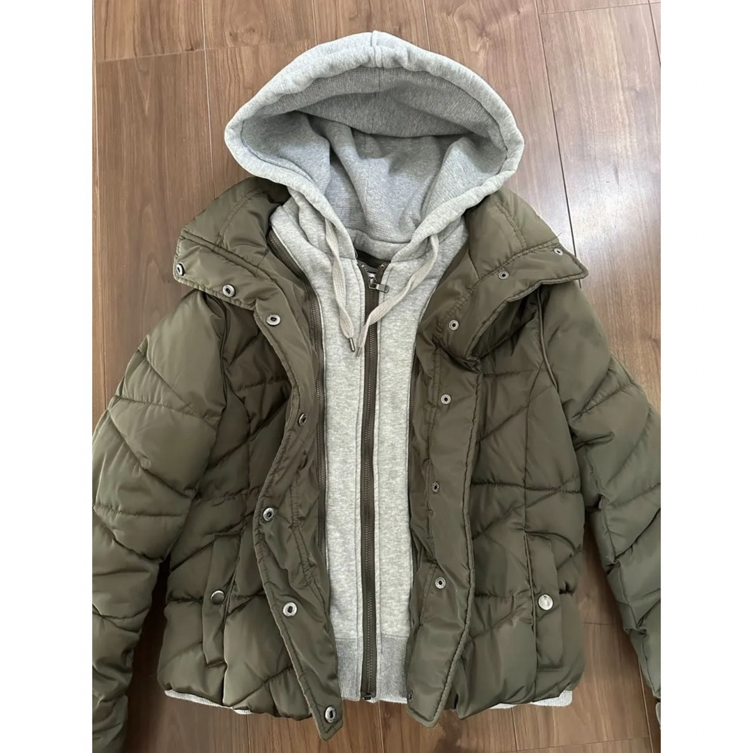 ZARA - 1919 ZARA フード付き MA-1 中綿ジャケット カーキ L ZARA - 1919 ZARA フード付き MA-1 中綿ジャケット カーキ L