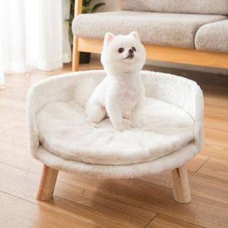 【即納】 冬 もこもこ 円形 ペットソファ ペットベッド おしゃれ 室内