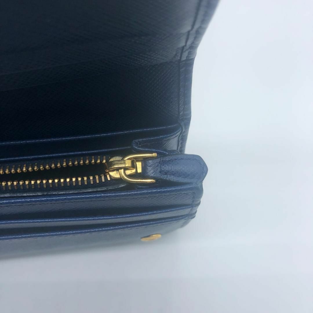 PRADA - 【美品】プラダ(PRADA)サフィアーノ 1MH132 ネイビー 長財布
