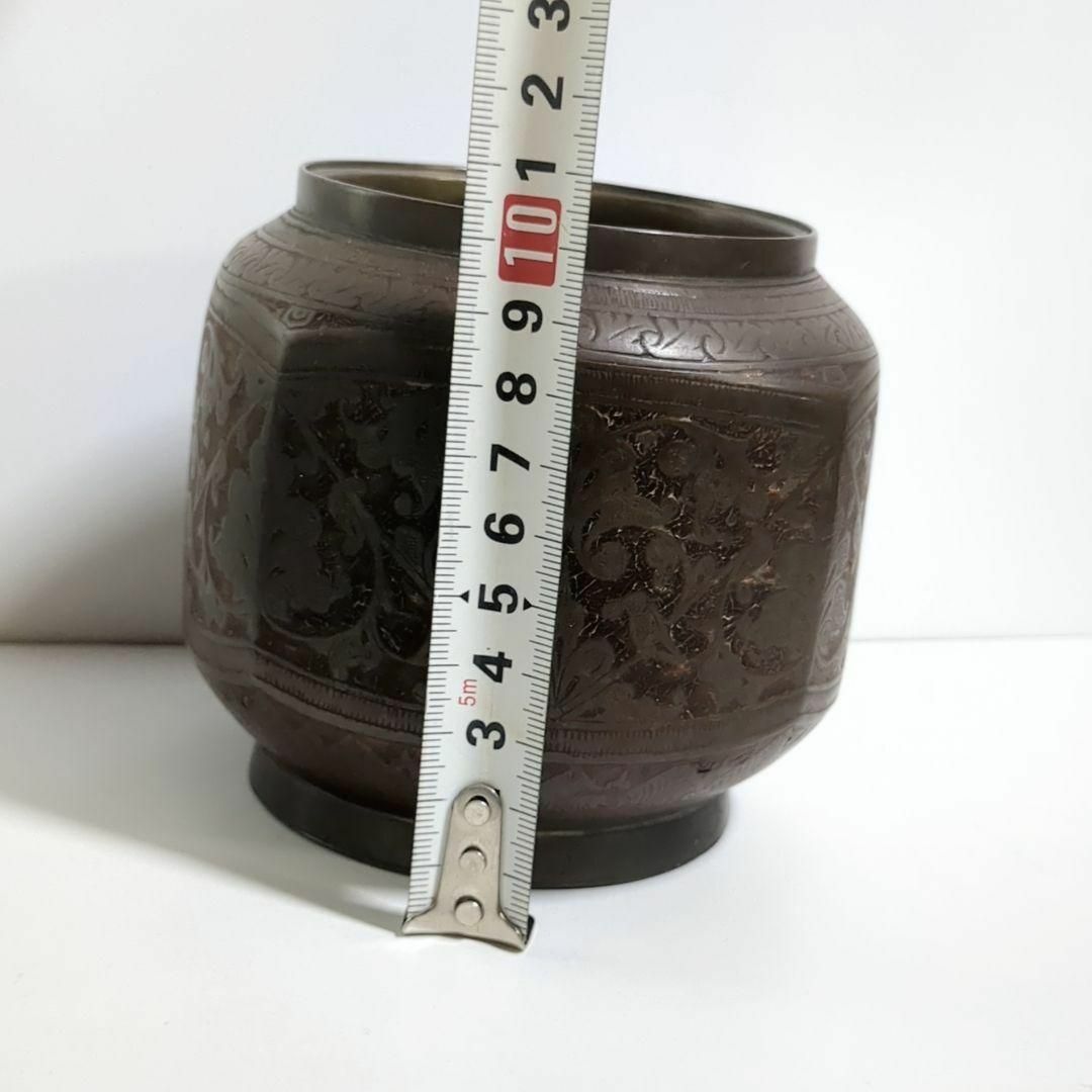 インド製 金工細工 小物入れ 刻印 ハンドメイド 茶筒 ボンボ インド製 金工細工 小物入れ 刻印 ハンドメイド 茶筒 ボンボ