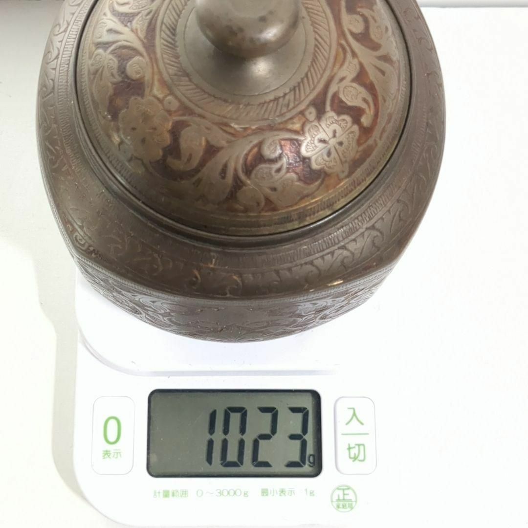インド製 金工細工 小物入れ 刻印 ハンドメイド 茶筒 ボンボ インド製 金工細工 小物入れ 刻印 ハンドメイド 茶筒 ボンボ