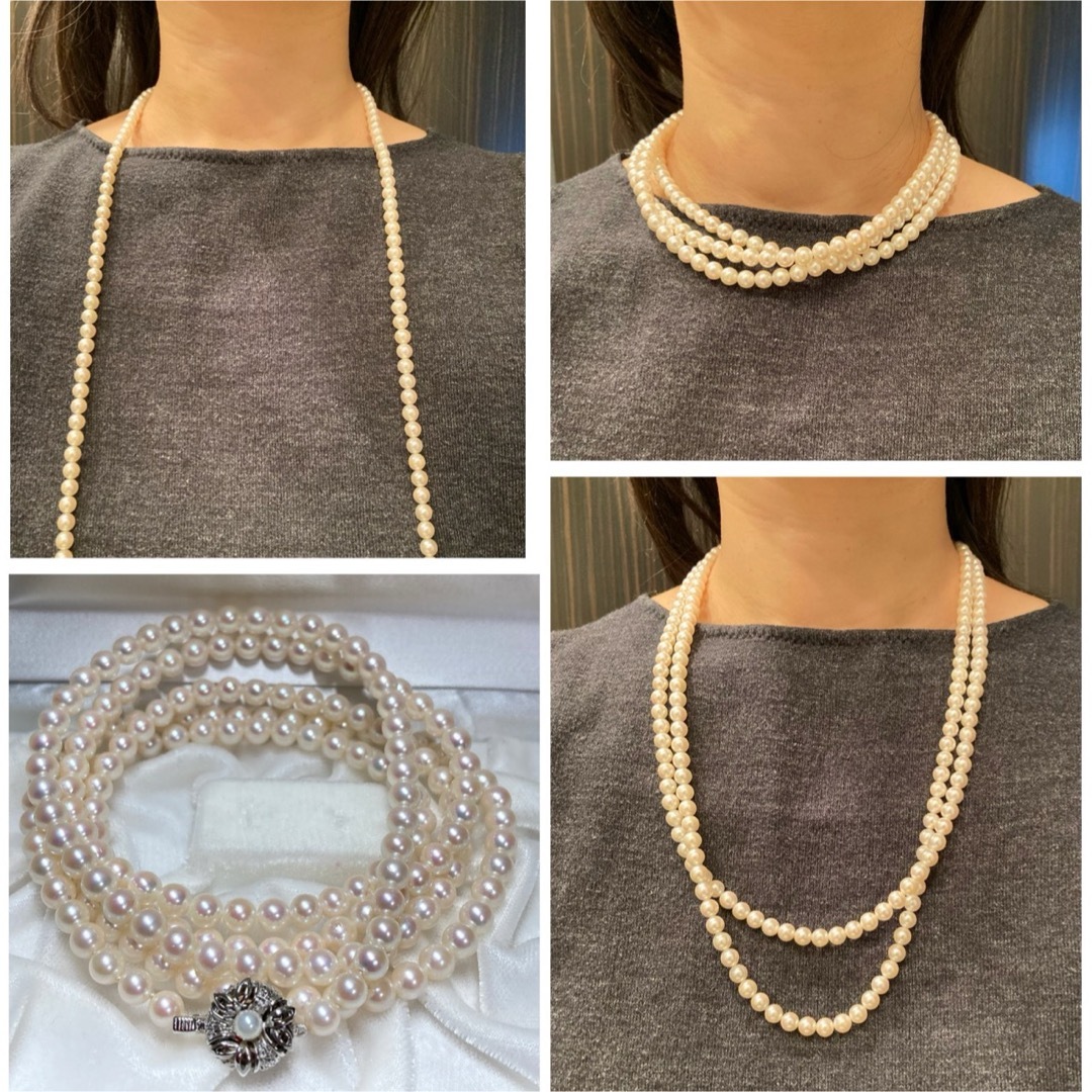 120cm 6mm 真珠ネックレス パールロングネックレス の通販 by 120cm 6mm 真珠ネックレス パールロングネックレス の通販 by