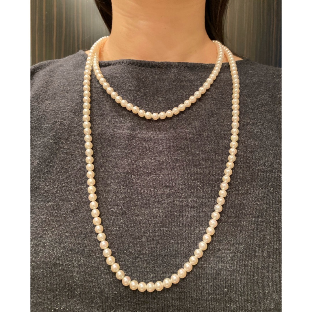 120cm 6mm 真珠ネックレス パールロングネックレス の通販 by 120cm 6mm 真珠ネックレス パールロングネックレス の通販 by
