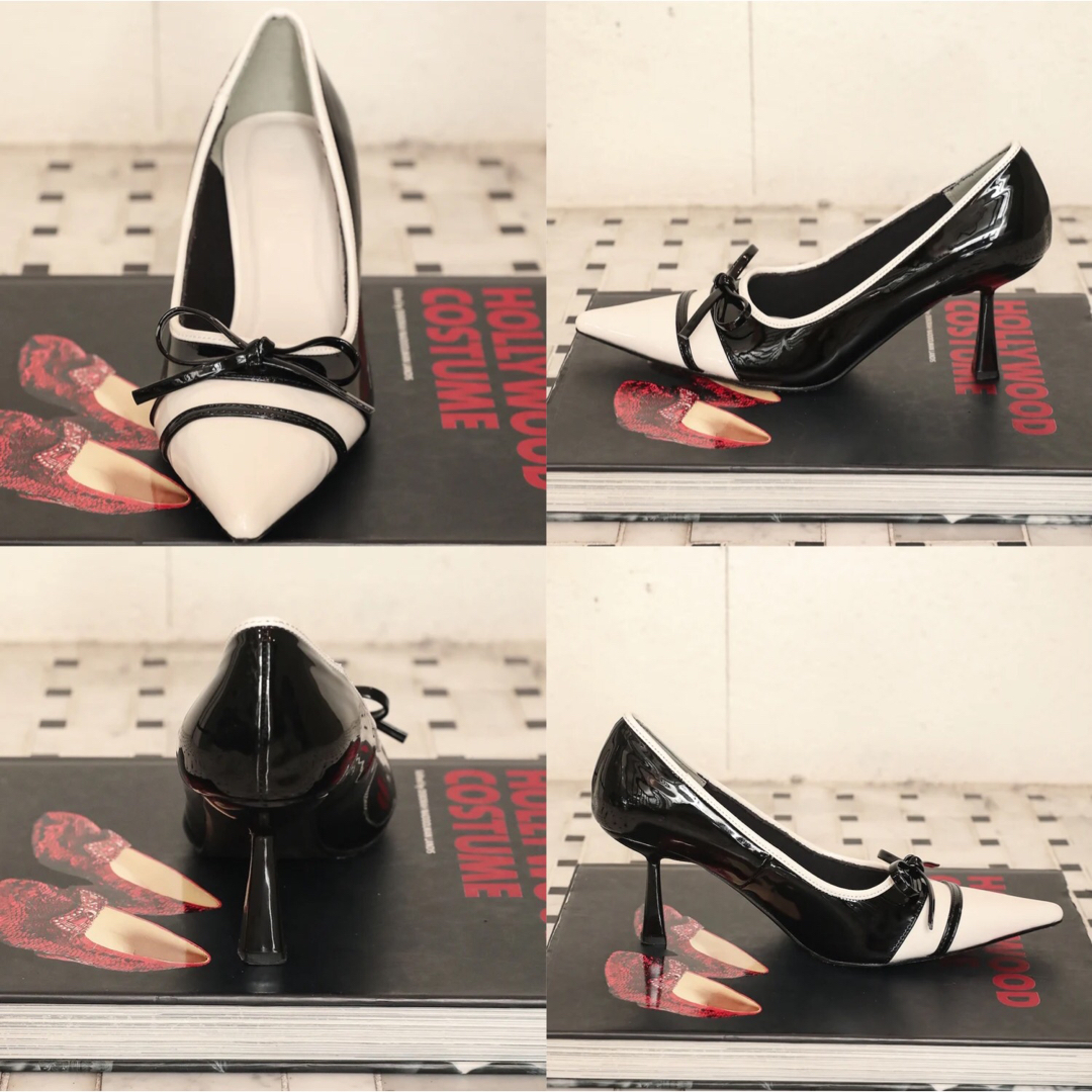 Darich《ダーリッチ》バイカラーエナメルリボンパンプス BLK Darich《ダーリッチ》バイカラーエナメルリボンパンプス BLK