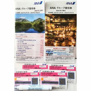エーエヌエー(ゼンニッポンクウユ)(ANA(全日本空輸))のANA（全日空）株主優待チケット４枚・ANAグループチケット上期・下期２冊(航空券)