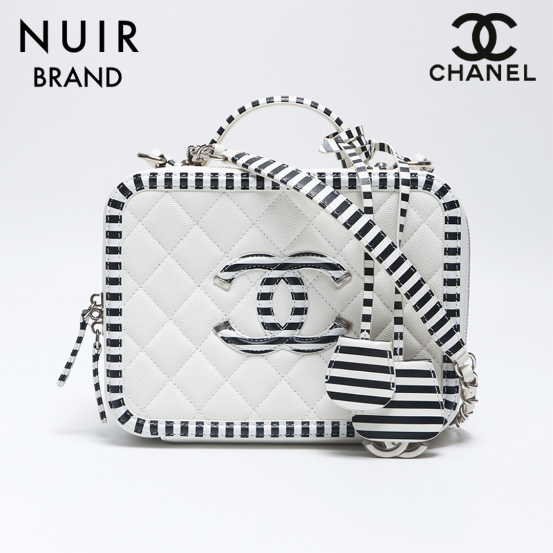 CHANEL - シャネル CHANEL 27番台 バニティ ボーダー ココマーク CHANEL - シャネル CHANEL 27番台 バニティ ボーダー ココマーク