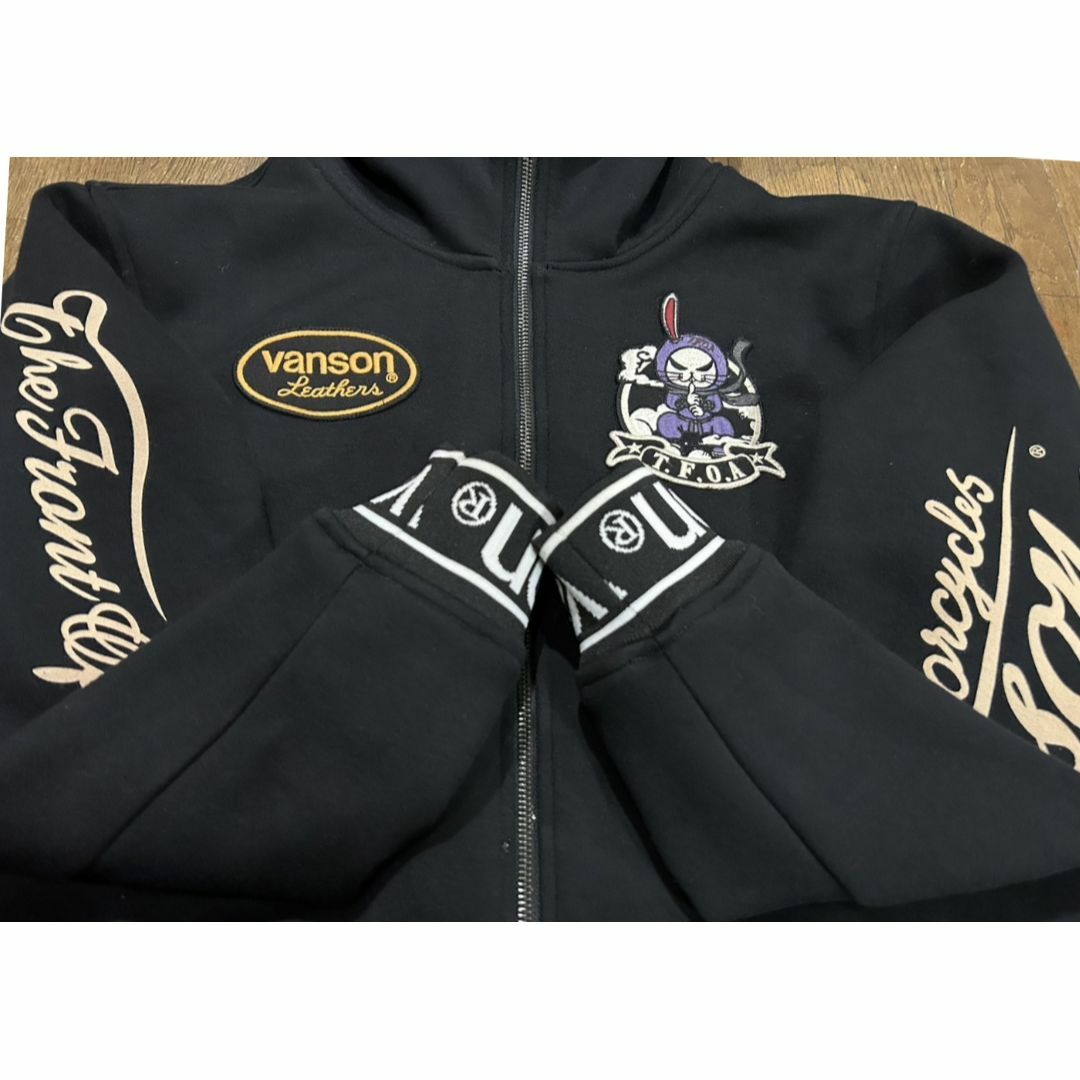 VANSON×デスラビット 忍者 刺繍 ヘビーウエイト フードジャケット L VANSON×デスラビット 忍者 刺繍 ヘビーウエイト フードジャケット L