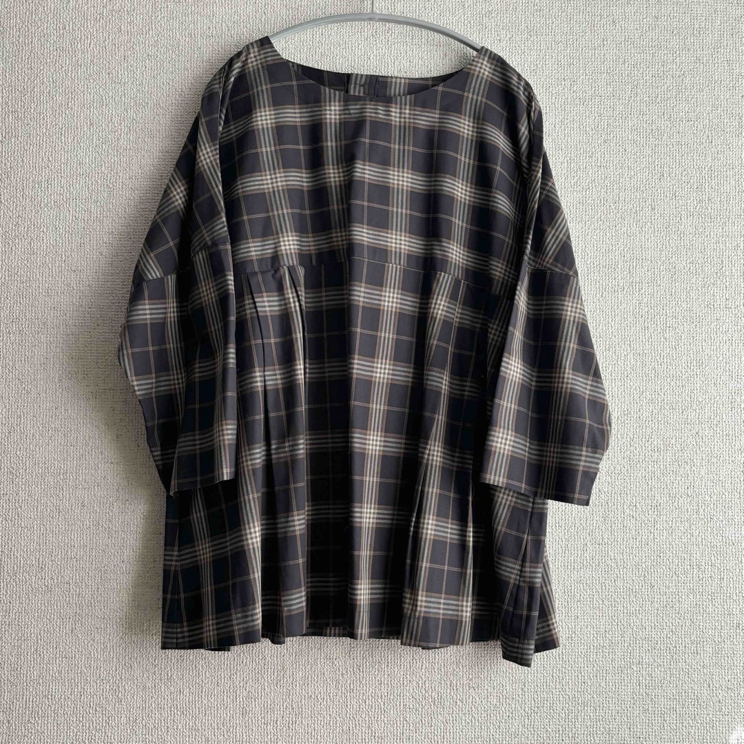 セール 登場から人気沸騰 新品タグ付き BASCO シャツ/ブラウス(長袖/七分) チェックブラウス バスコ トップス