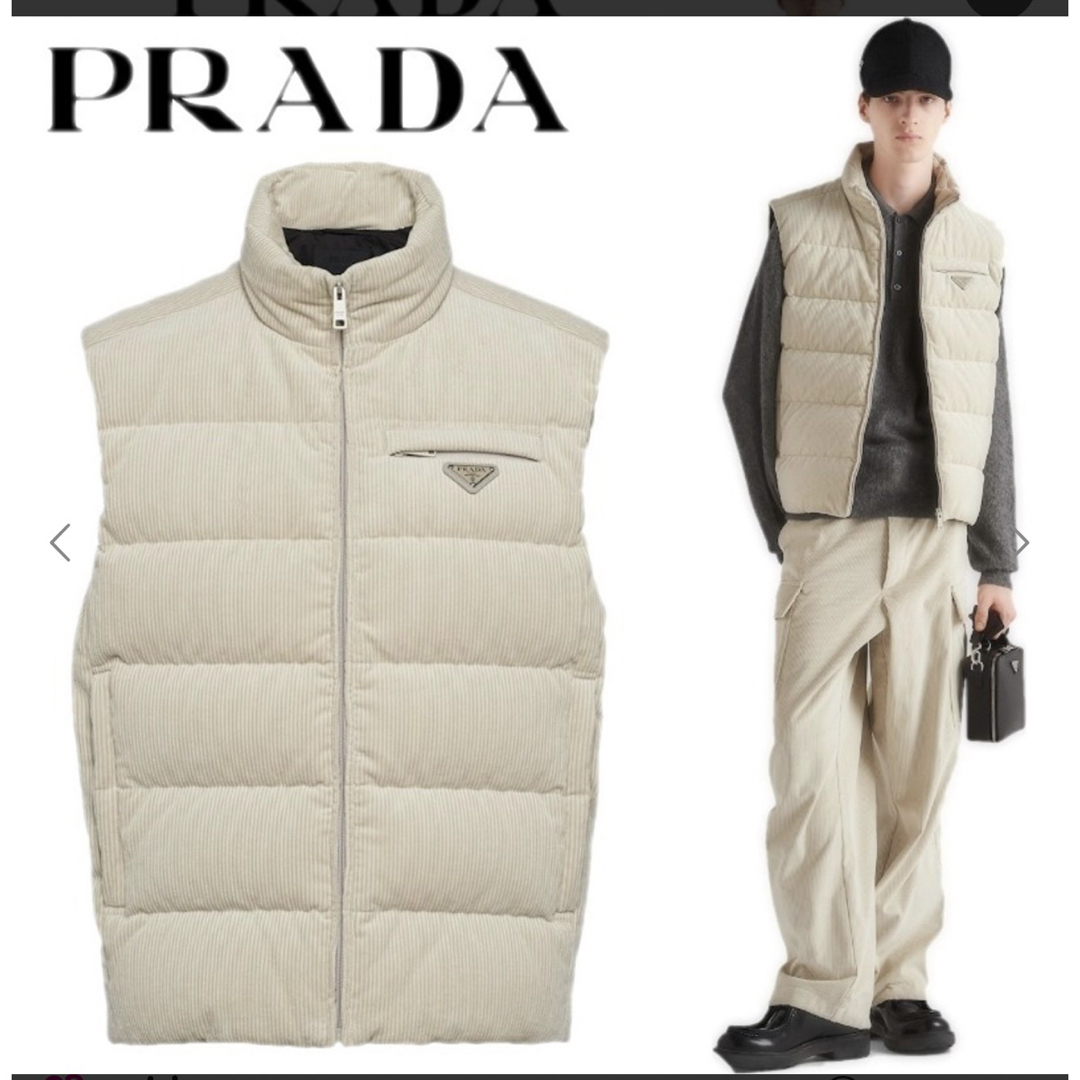 PRADA - プラダ ダウンベスト コーデュロイ SGB033 PRADAの通販 PRADA - プラダ ダウンベスト コーデュロイ SGB033 PRADAの通販