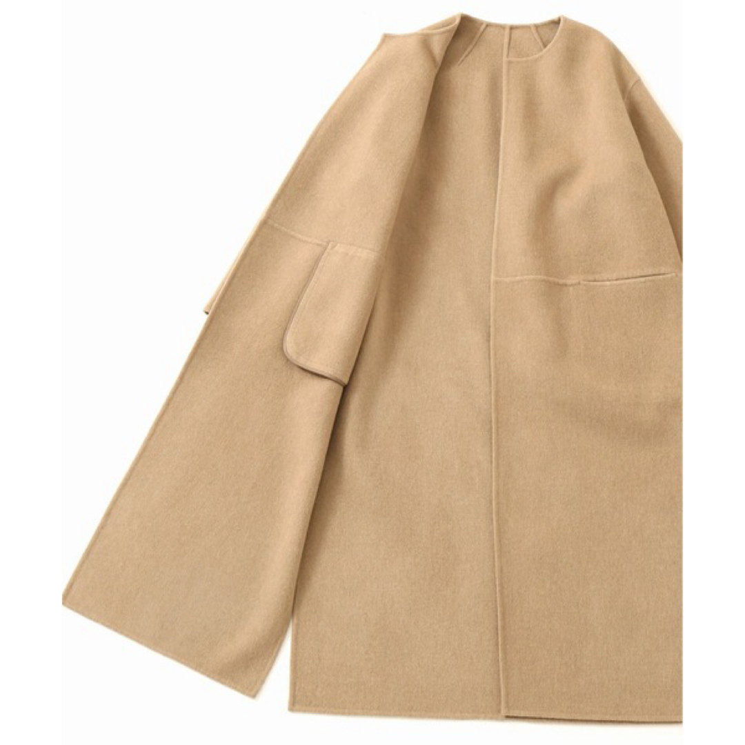 DEUXIEME CLASSE - Victorian リバーロングノーカラーコート DEUXIEME CLASSE - Victorian リバーロングノーカラーコート