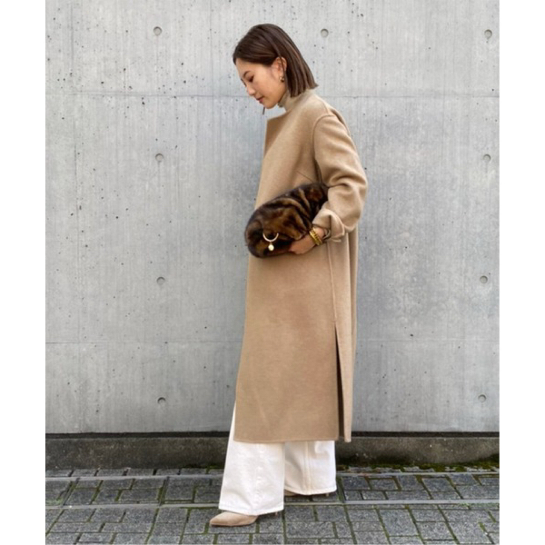 DEUXIEME CLASSE - Victorian リバーロングノーカラーコート DEUXIEME CLASSE - Victorian リバーロングノーカラーコート