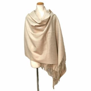 値下げ中　超大判 無染色100% カシミヤストール70×200cｍ BEG 新品(ストール/パシュミナ)