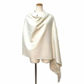 値下げ中　超大判 無染色100% カシミヤストール70×200cｍ WHT 新品(ストール/パシュミナ)