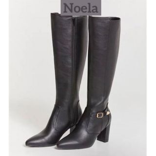 ノエラ(Noela)の新品 Noela ノエラ   美脚 ロングブーツ  ブラック 黒  膝丈(ブーツ)