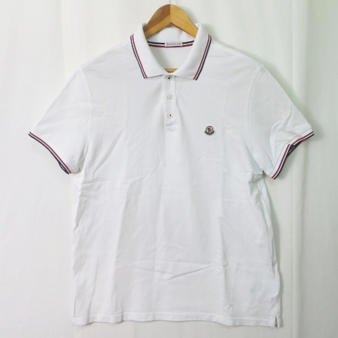 MONCLER 鹿の子 ポロシャツ 半袖 XL オフホワイト MONCLER 鹿の子 ポロシャツ 半袖 XL オフホワイト