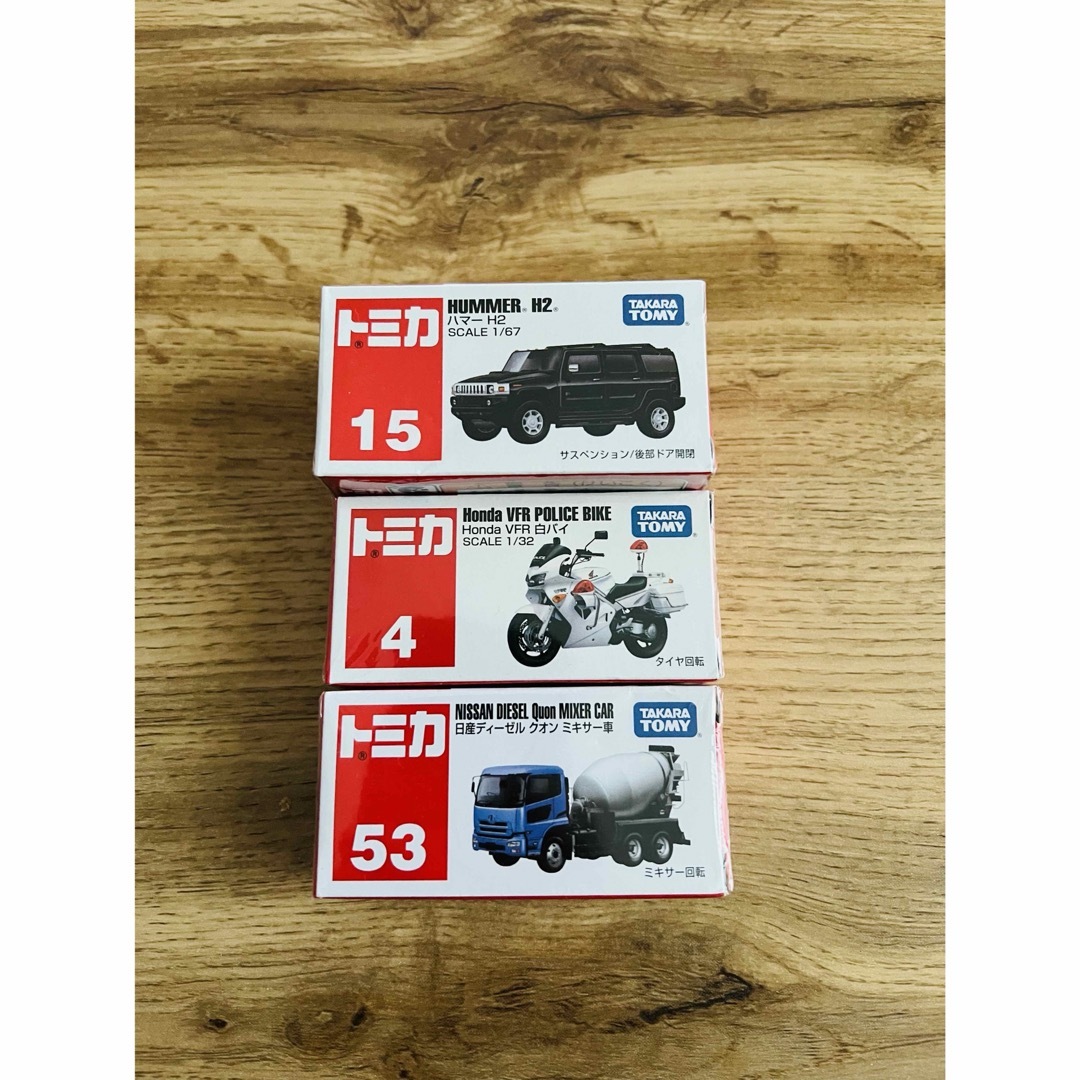 トミカシリーズ(トミカシリーズ)のトミカ 新品未開封 ハマーH2 白バイ ミキサー車 3個セット エンタメ/ホビーのおもちゃ/ぬいぐるみ(ミニカー)の商品写真