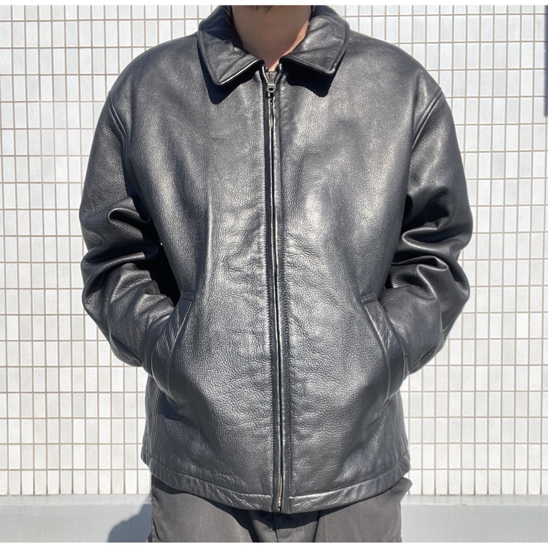 PERRY ELLIS キルティングレザージャケットL VINTAGEブラック PERRY ELLIS キルティングレザージャケットL VINTAGEブラック