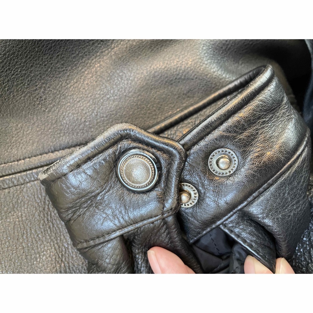 PERRY ELLIS キルティングレザージャケットL VINTAGEブラック PERRY ELLIS キルティングレザージャケットL VINTAGEブラック