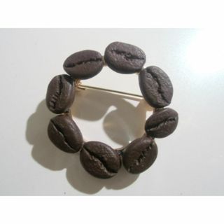 作家様作品 ハンドメイド コーヒー豆　ブローチ(その他)