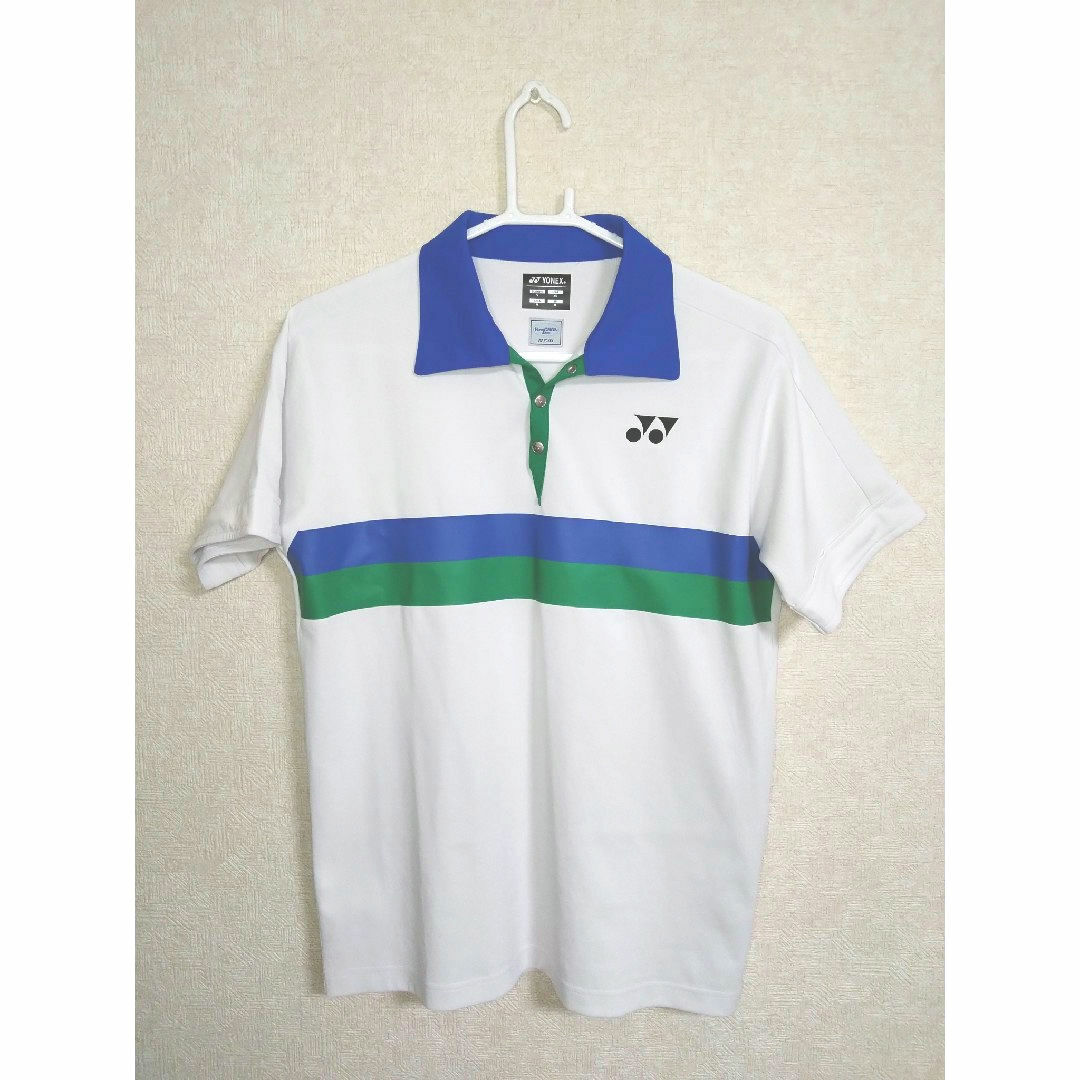 美品　YONEX ７５周年　記念　シャツ ホワイト/ブルー/グリーン　XL寸 美品 YONEX 75周年 記念 シャツ ホワイト/ブルー/グリーン XL