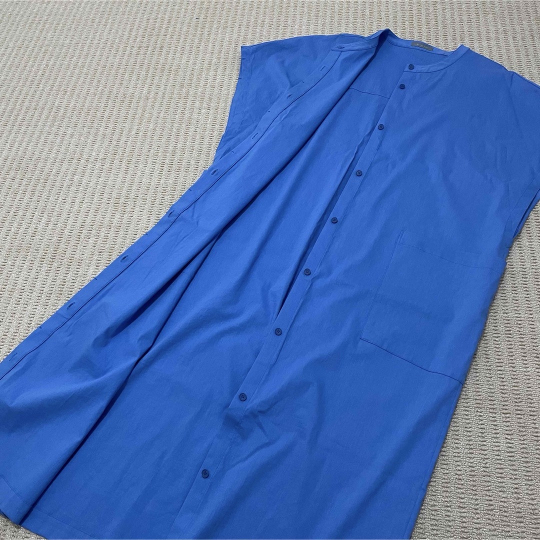 セオリーリュクス Crisp Linen Pozene スカイブルー ワンピース