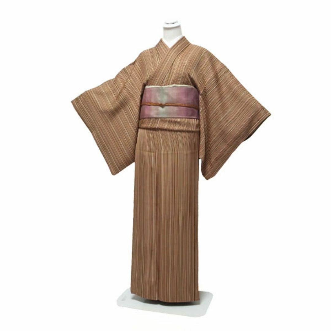 小紋 着物 袷 縞 ブラウン 濃緑 レトロ お洒落 裄67 M 中古 sn338 小紋 着物 袷 縞 ブラウン 濃緑 レトロ お洒落 裄67 M 中古 sn338